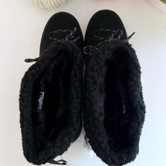 Old Navy | Faux Fur Suede Lined Sherpa Boots Blackjack Black Winter New Size 7 - Picture 8 of 13